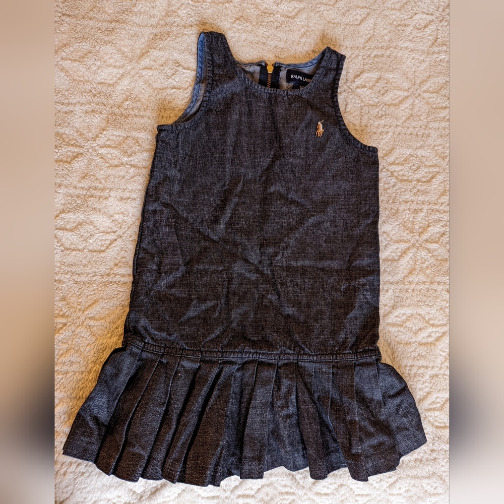 Ralph Lauren Denim Drop Waist Pleated Dress size 3t